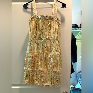 Shein Gold Fringe Dress